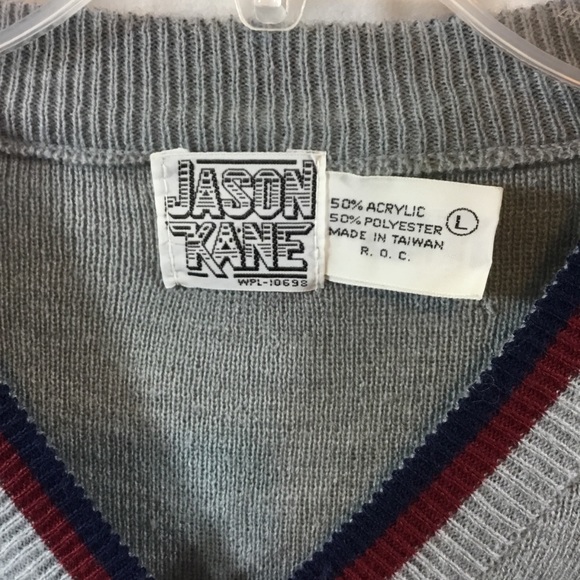 Jason Kane Men’s V-Neck Vintage Size Large Sweater, Y2K, 90s - Picture 3 of 4